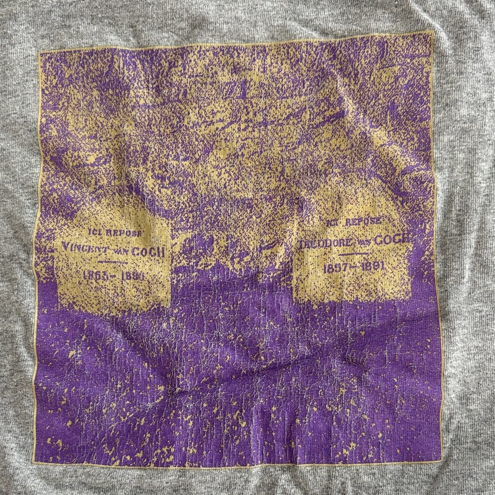 Supreme Heather Gray Tee with Purple Text - Picture 4 of 5
